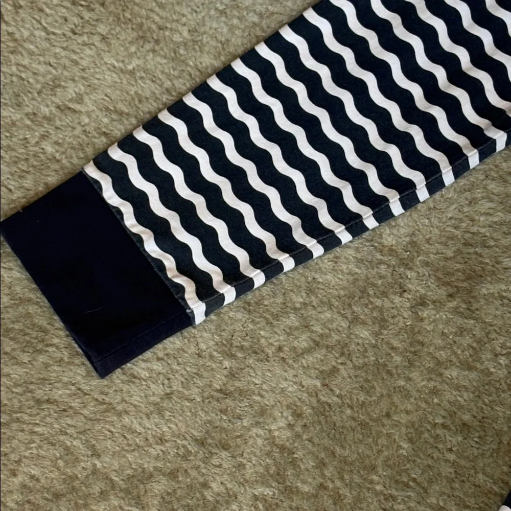 Duffield Lane blue and white striped mock turtleneck shirt / dress L